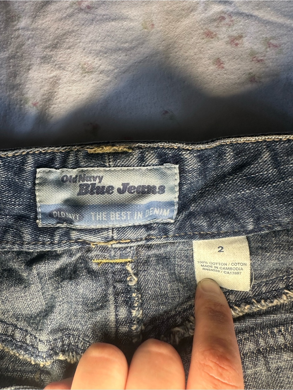 Old Navy Blue Denim Mini Skirt with Front Pocket Flap - Picture 2 of 3